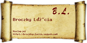 Broczky Lúcia névjegykártya